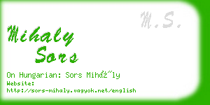 mihaly sors business card